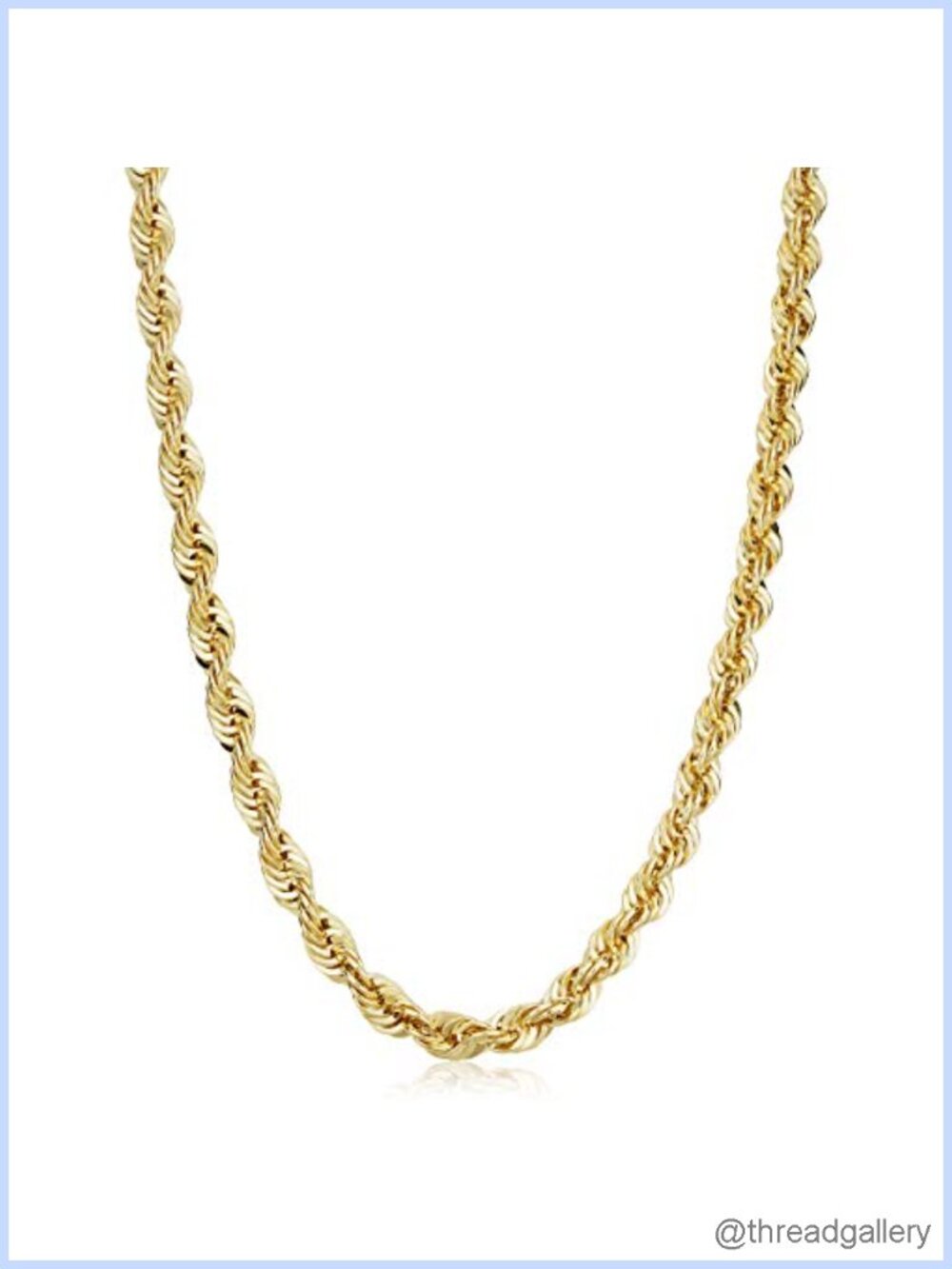 Solid 14k Yellow Gold Filled Rope Chain Necklace 6mm 24 inch